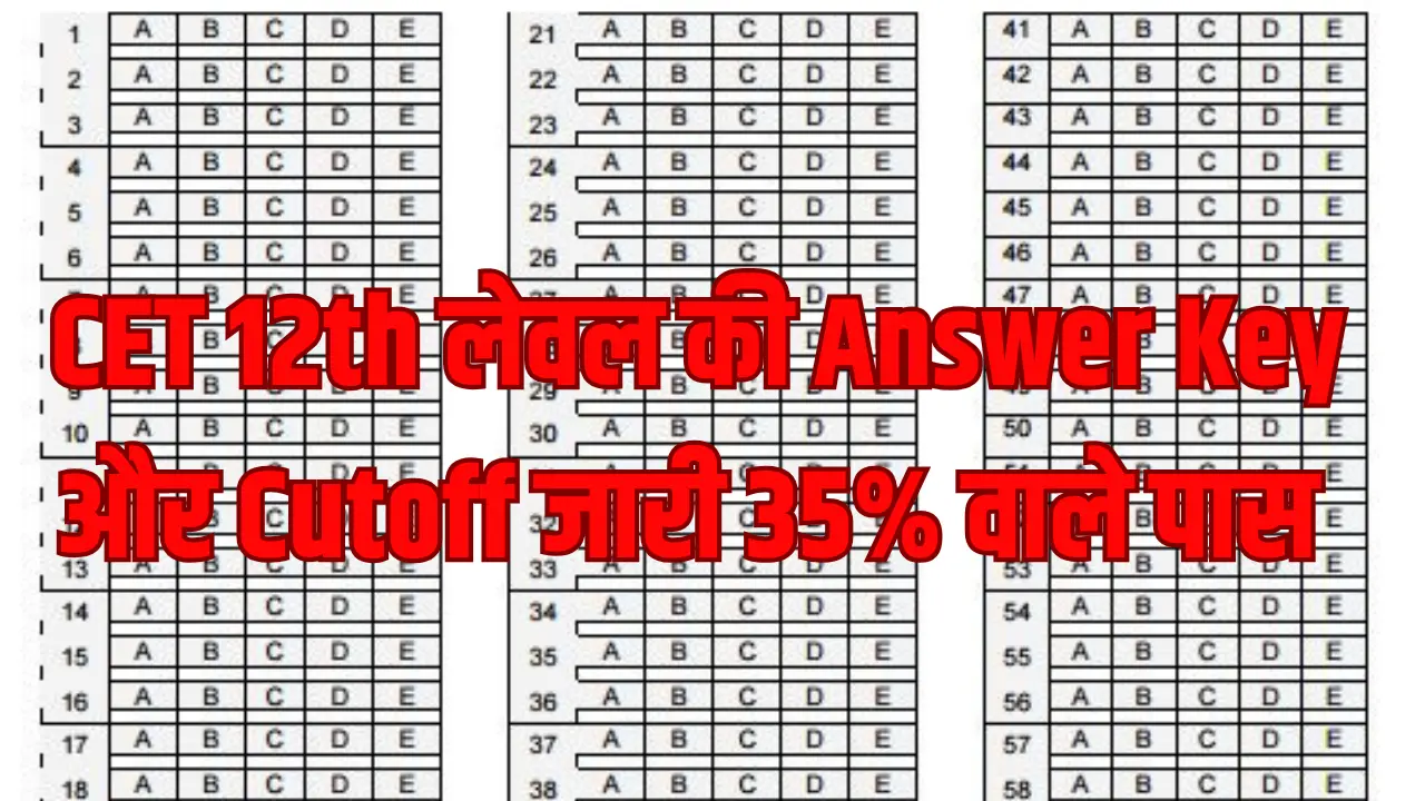 Rajasthan CET 12th Level Answer Key