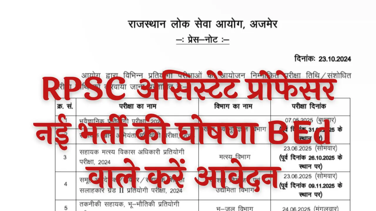 RPSC Assistant Professor Bharti 2024